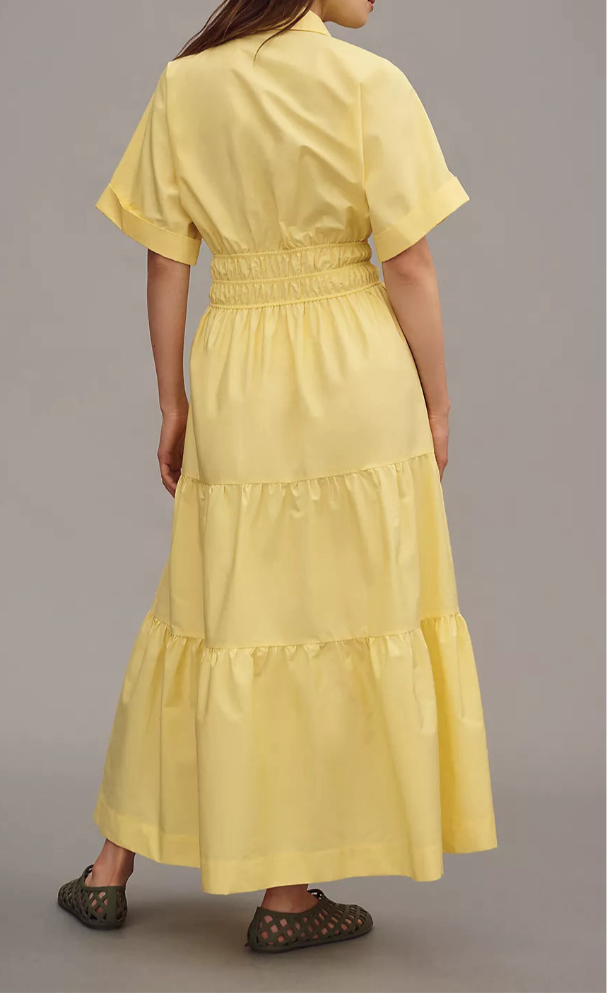 Ciao Yellow Shirt Maxi Dress
