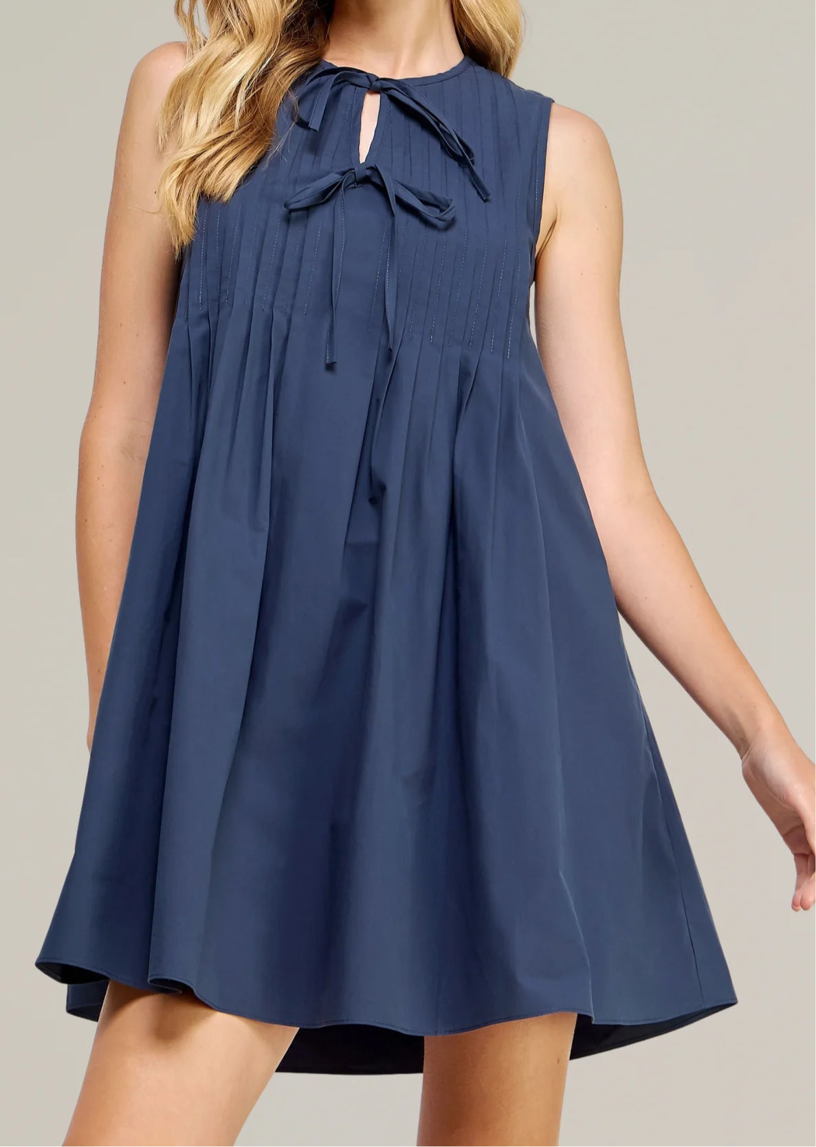 Pin-tuck Mini Dress