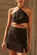 Black Tie-Detailed Co-ord Set