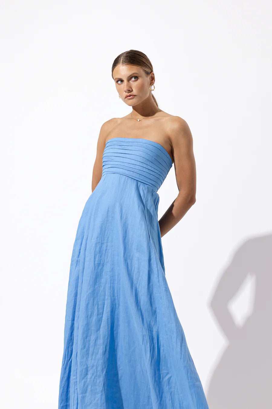 Sea side Cotton Pin-tuck Maxi dress - Do & Bee