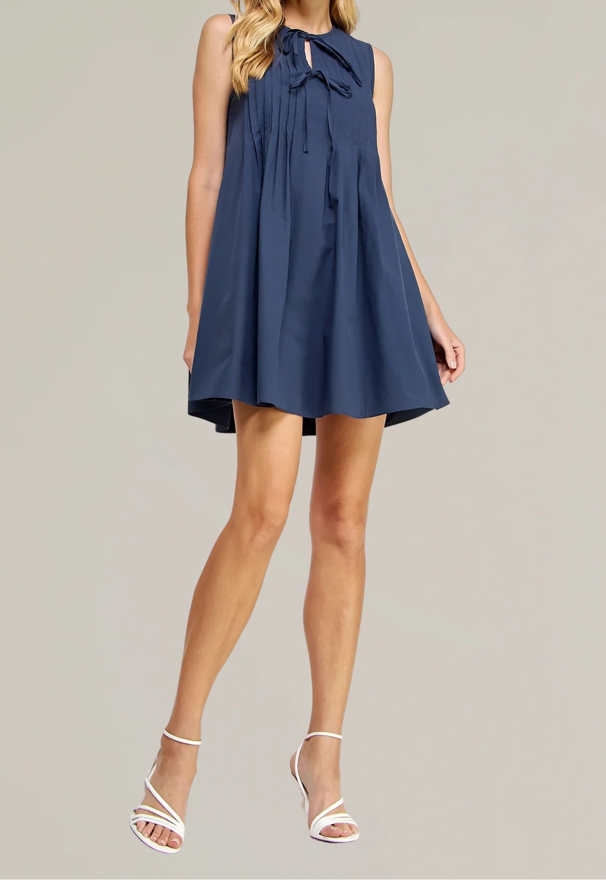 Pin-tuck Mini Dress