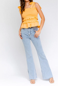 Mango Smocked Peplum Top