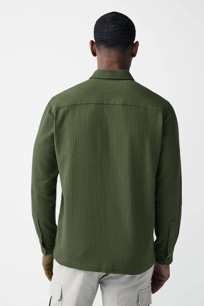 Green Waffle Cotton Shirt - Do & Bee
