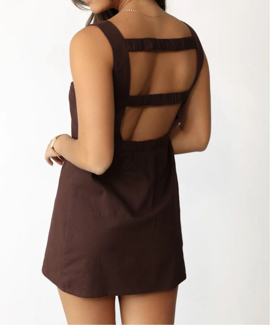 Cocoa Brown Mini Dress