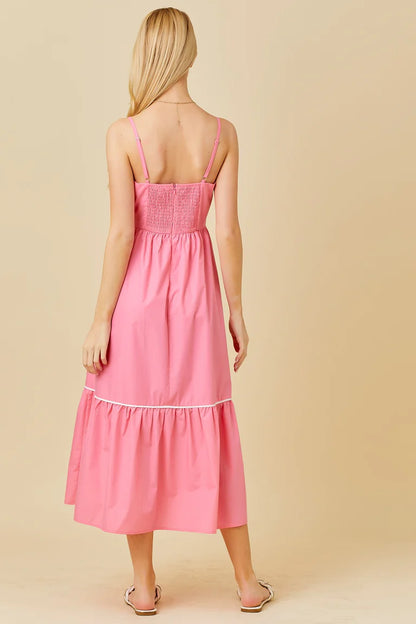 Coral Pink Midi Dress - Do & Bee