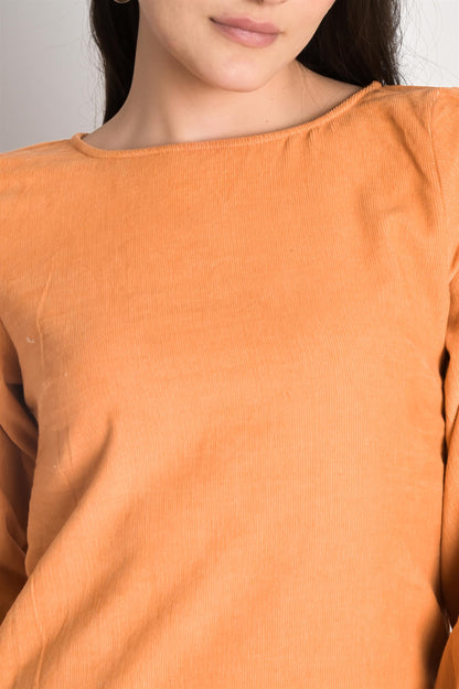 Orange Corduroy Mini Dress - Do & Bee