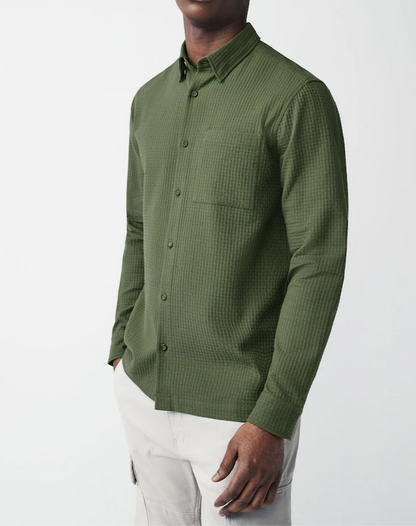 Green Waffle Cotton Shirt - Do & Bee