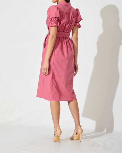 Rose Cotton Midi Shirt Dress - Do & Bee