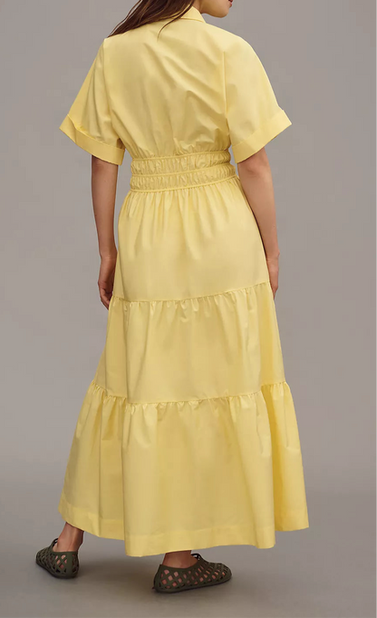 Ciao Yellow Shirt Maxi Dress