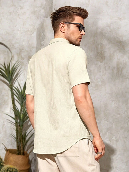 Men's Mint Cotton Half Sleeves Shirt - Do & Bee