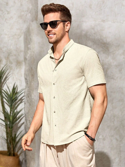 Men's Mint Cotton Half Sleeves Shirt - Do & Bee