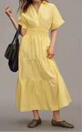 Ciao Yellow Shirt Maxi Dress