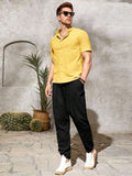Men's Yellow Cotton Half Sleeves Shirt