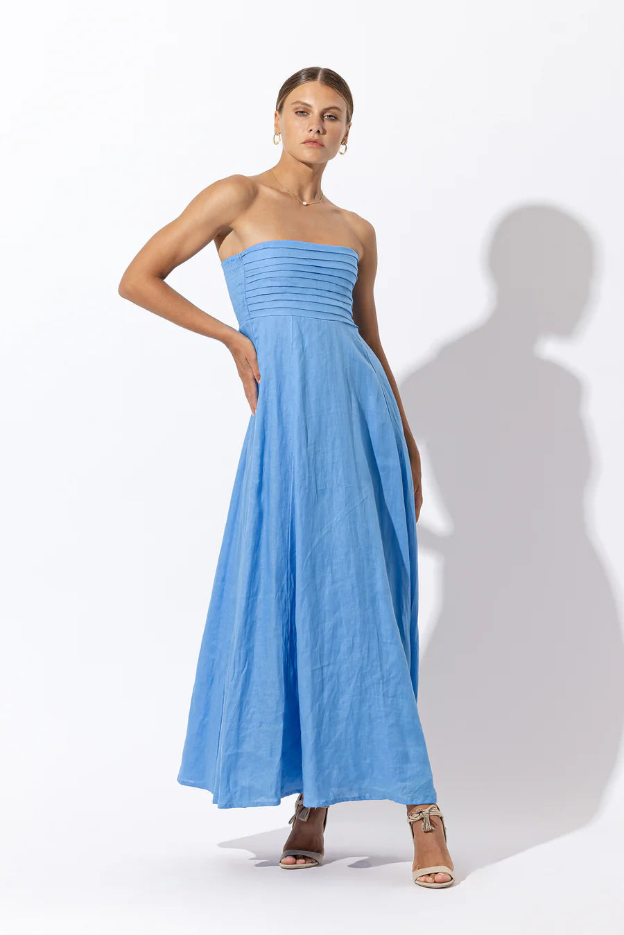 Sea side Cotton Pin-tuck Maxi dress - Do & Bee