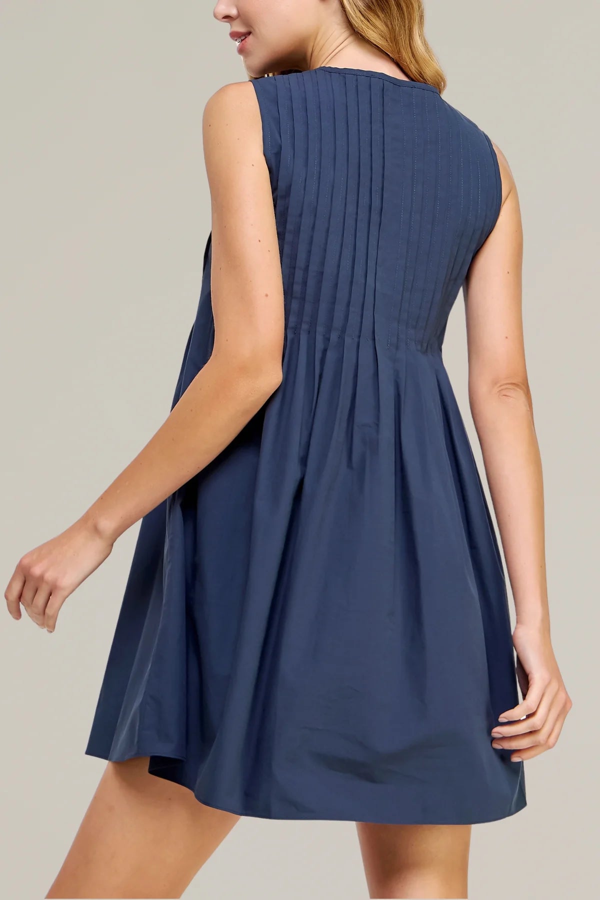 Pin-tuck Mini Dress