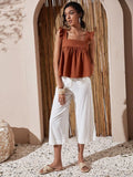 Brown Peplum Top
