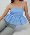 Cute Blue Peplum Top