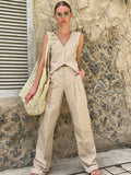 Cotton Vest And Long Pants Two Piece Set