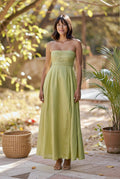 Sea side Cotton Pin-tuck Maxi dress
