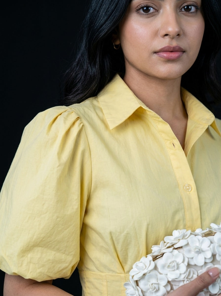 Zozo Yellow Balloon Dress